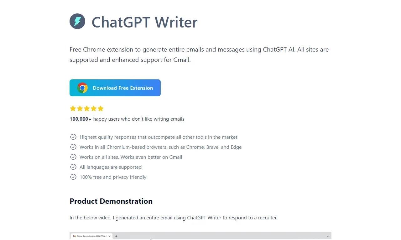 ChatGPT Writer