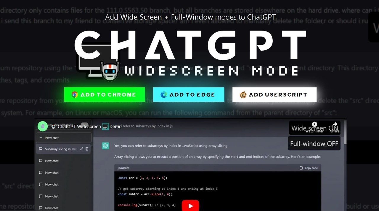 ChatGPT Widescreen Mode